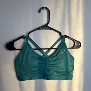COPY - Gym Shark Ruched Sports Bra “Alpine Green” Womens